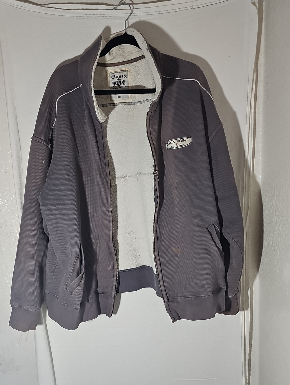 Men’s Gray Sherpa-Lined Lightweight Zip Jacket - Dana Point